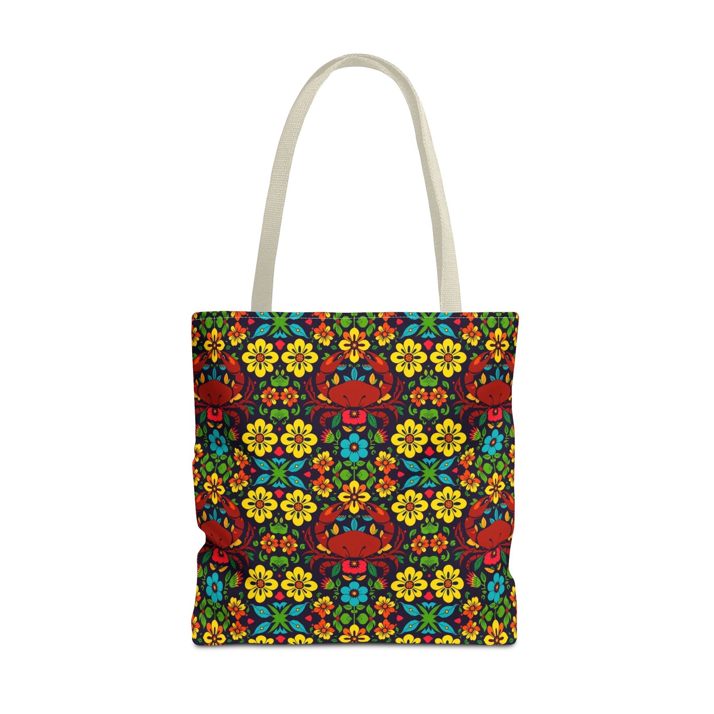 Tote Bag, (AOP), Cancer, Zodiac v4, Flower Pattern