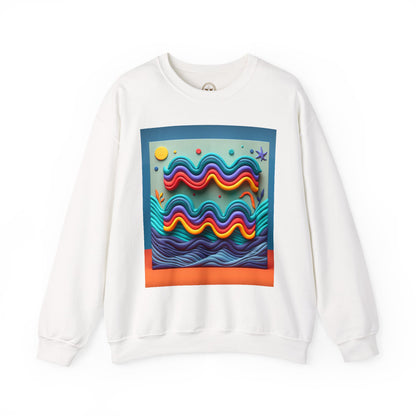 Unisex Heavy Blend™ Crewneck Sweatshirt, Water Painting, Aquarius Zodiac Design