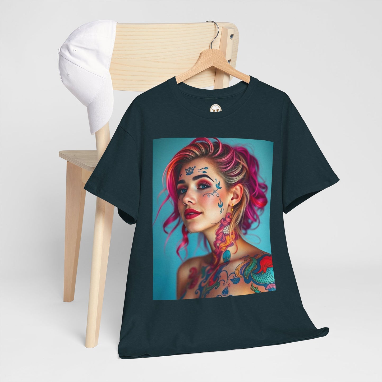 Unisex Heavy Cotton T-Shirt, Pisces, Zodiac v3, Sexy Art