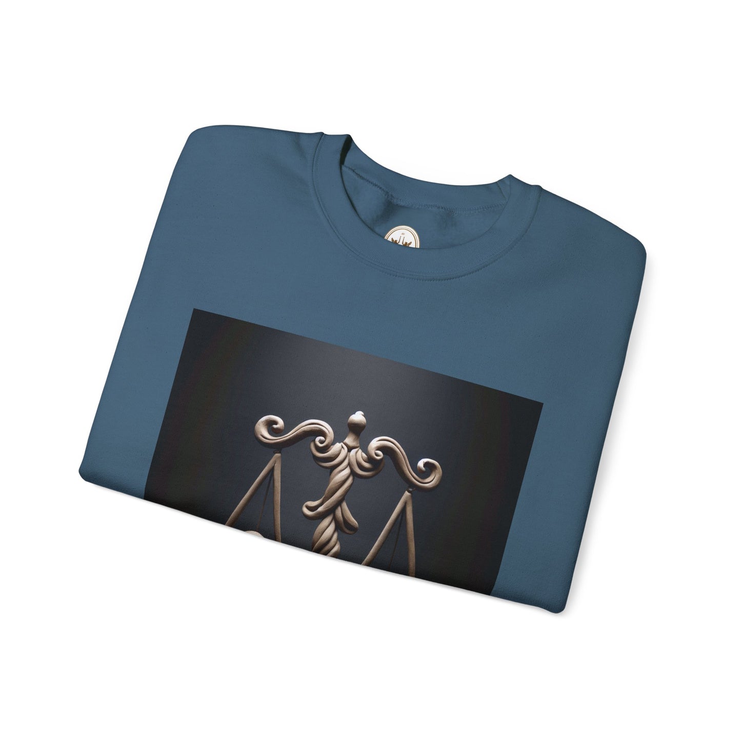 Unisex Heavy Blend™ Crewneck Sweatshirt, Brown Scale, Libra Zodiac Design