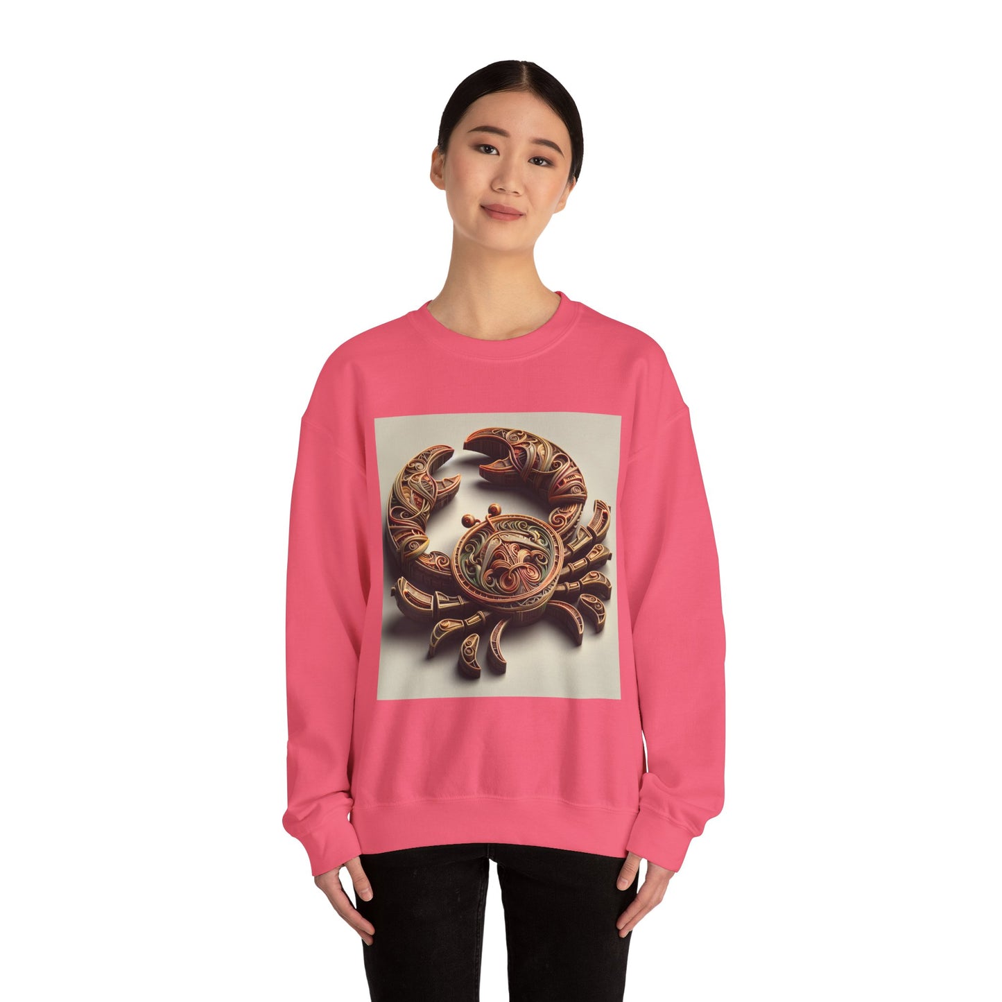 Unisex Heavy Blend™ Crewneck Sweatshirt, Crab Artifact, Cancer Zodiac Design