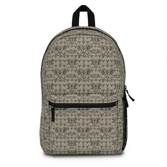 Backpack, Aries, Zodiac v2, Metal Pattern