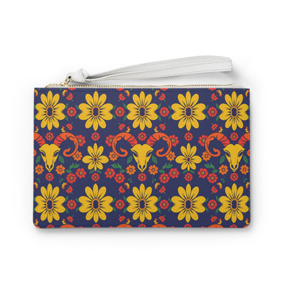 Clutch Bag, Aries, Zodiac v4, Flower Pattern