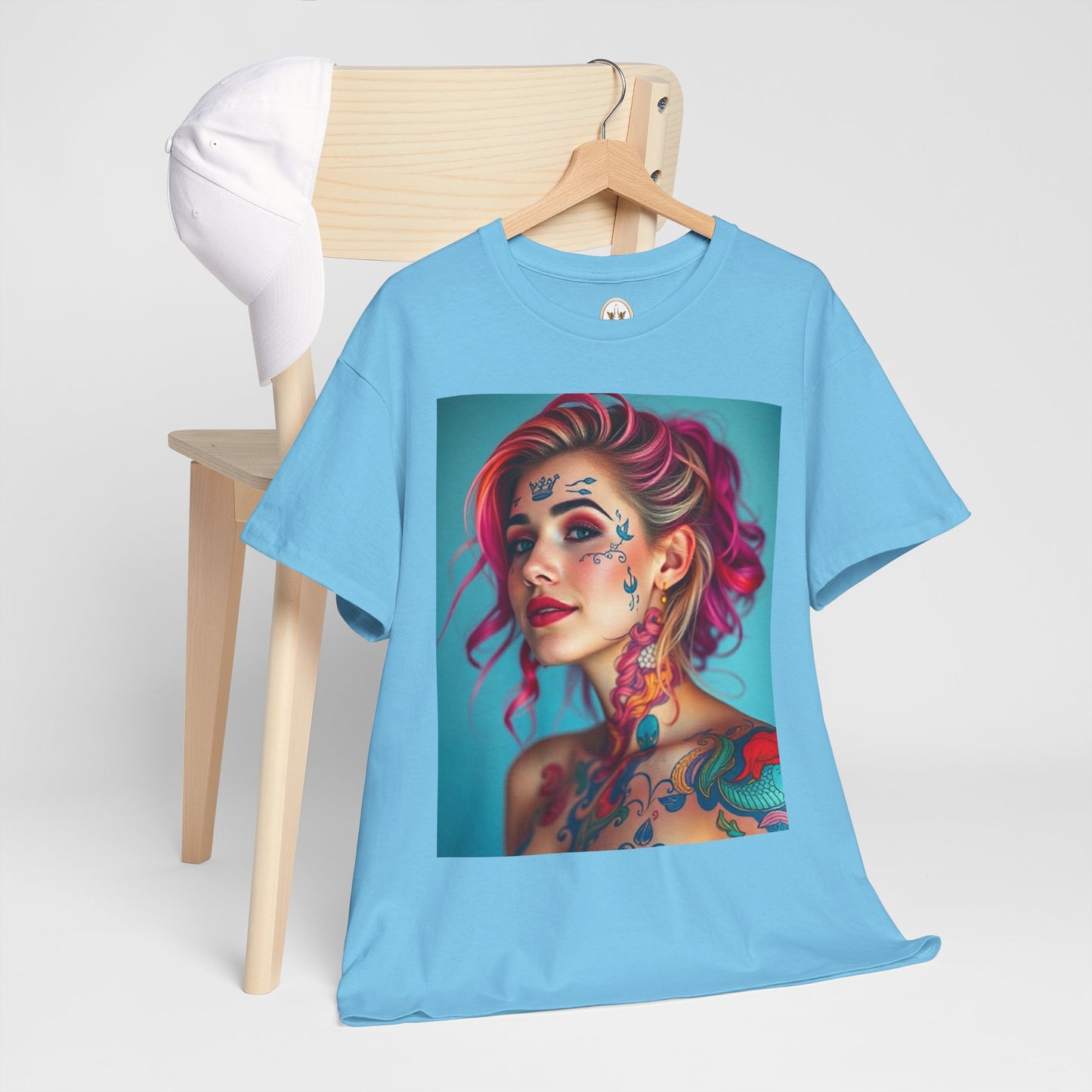 Unisex Heavy Cotton T-Shirt, Pisces, Zodiac v3, Sexy Art