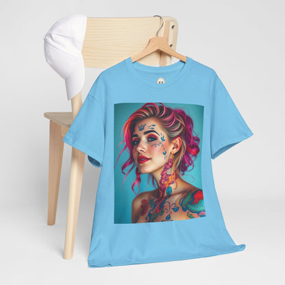 Unisex Heavy Cotton T-Shirt, Pisces, Zodiac v3, Sexy Art
