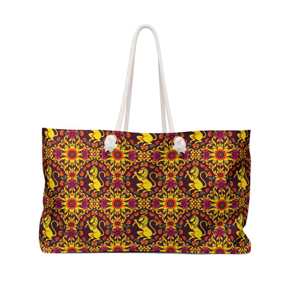 Weekender Bag, Virgo, Zodiac v1, Flower Pattern