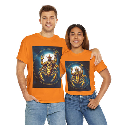 Unisex Heavy Cotton T-Shirt, Moon v1, Scorpio Zodiac Design