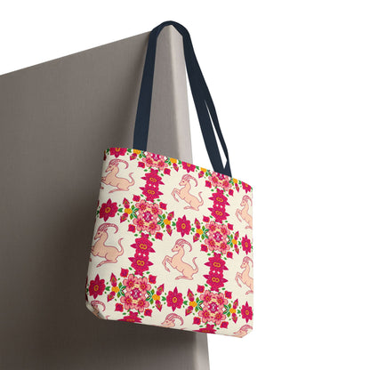 Tote Bag (AOP), Capricorn, Zodiac, Flower Pattern