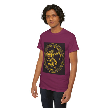 Unisex Heavy Cotton T-Shirt, Mythical Faun/Satyr, Sagittarius Zodiac Design