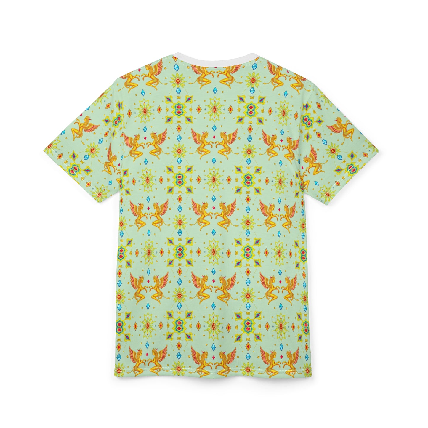 Unisex Cut & Sew T-Shirt, (AOP), Gemini, Zodiac v1, Jewels Pattern