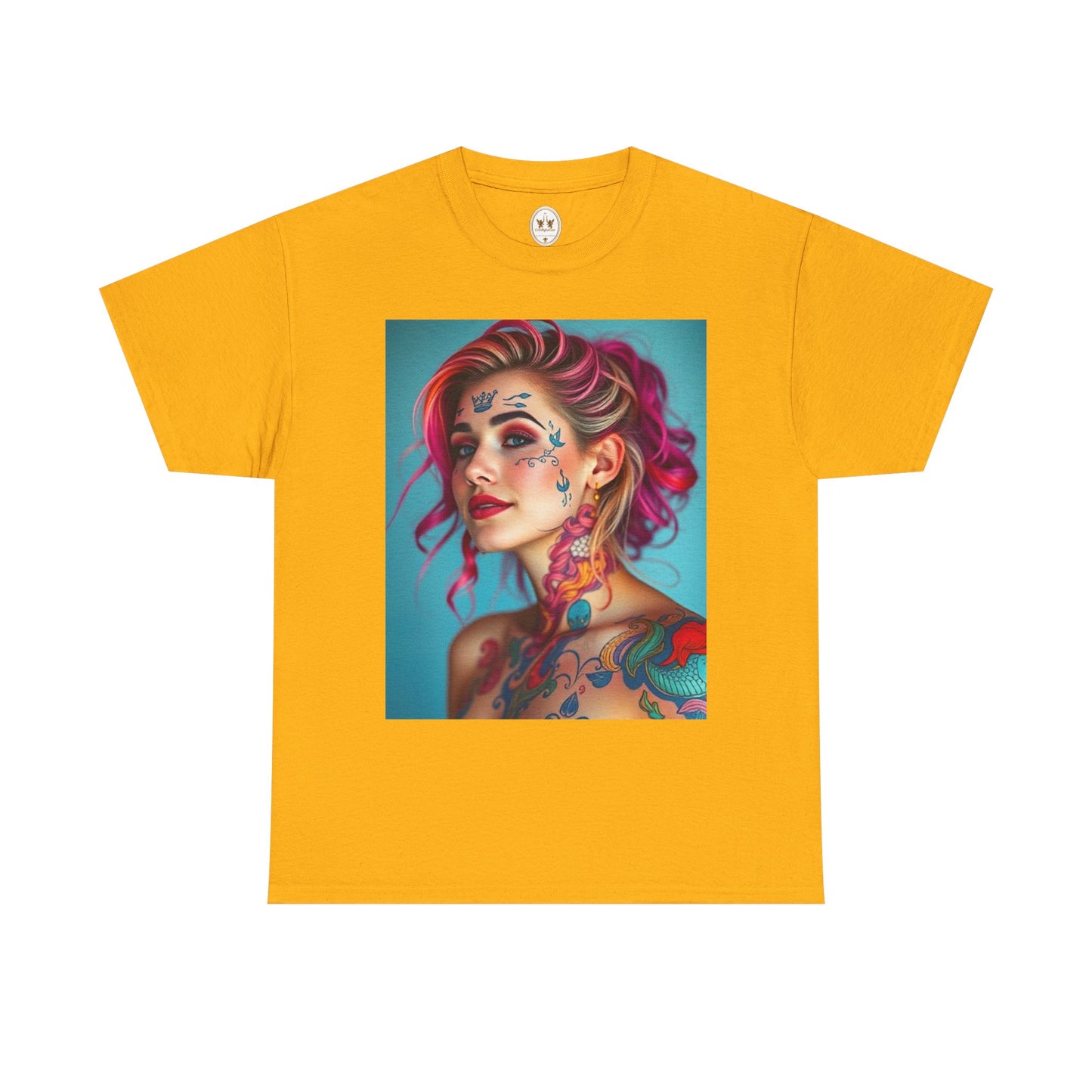 Unisex Heavy Cotton T-Shirt, Pisces, Zodiac v3, Sexy Art