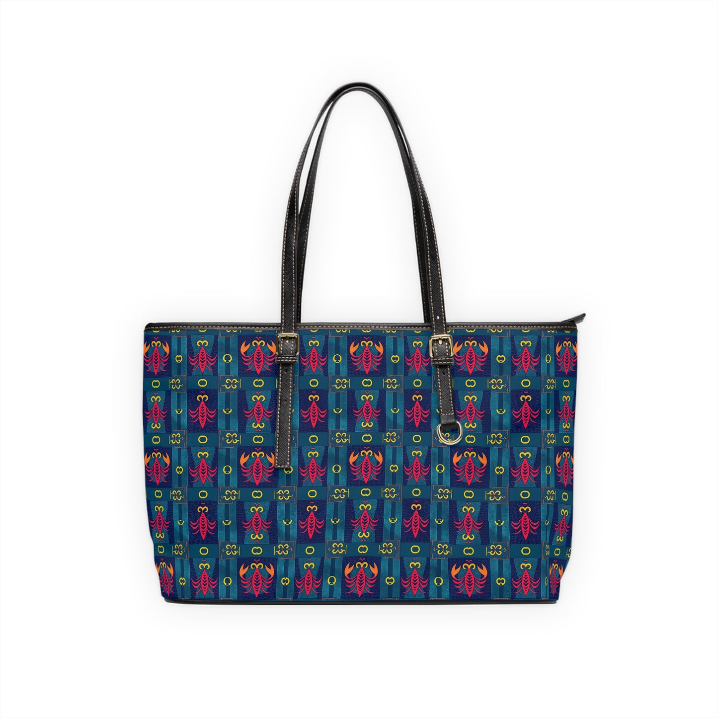 Leather Shoulder Bag, Scorpio, Zodiac v1, Shapes Pattern