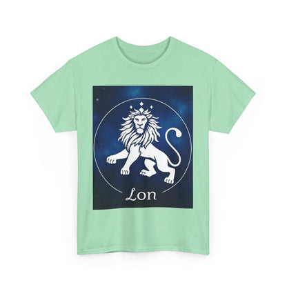 Unisex Heavy Cotton T-Shirt, Space Lion, Leo Zodiac Design