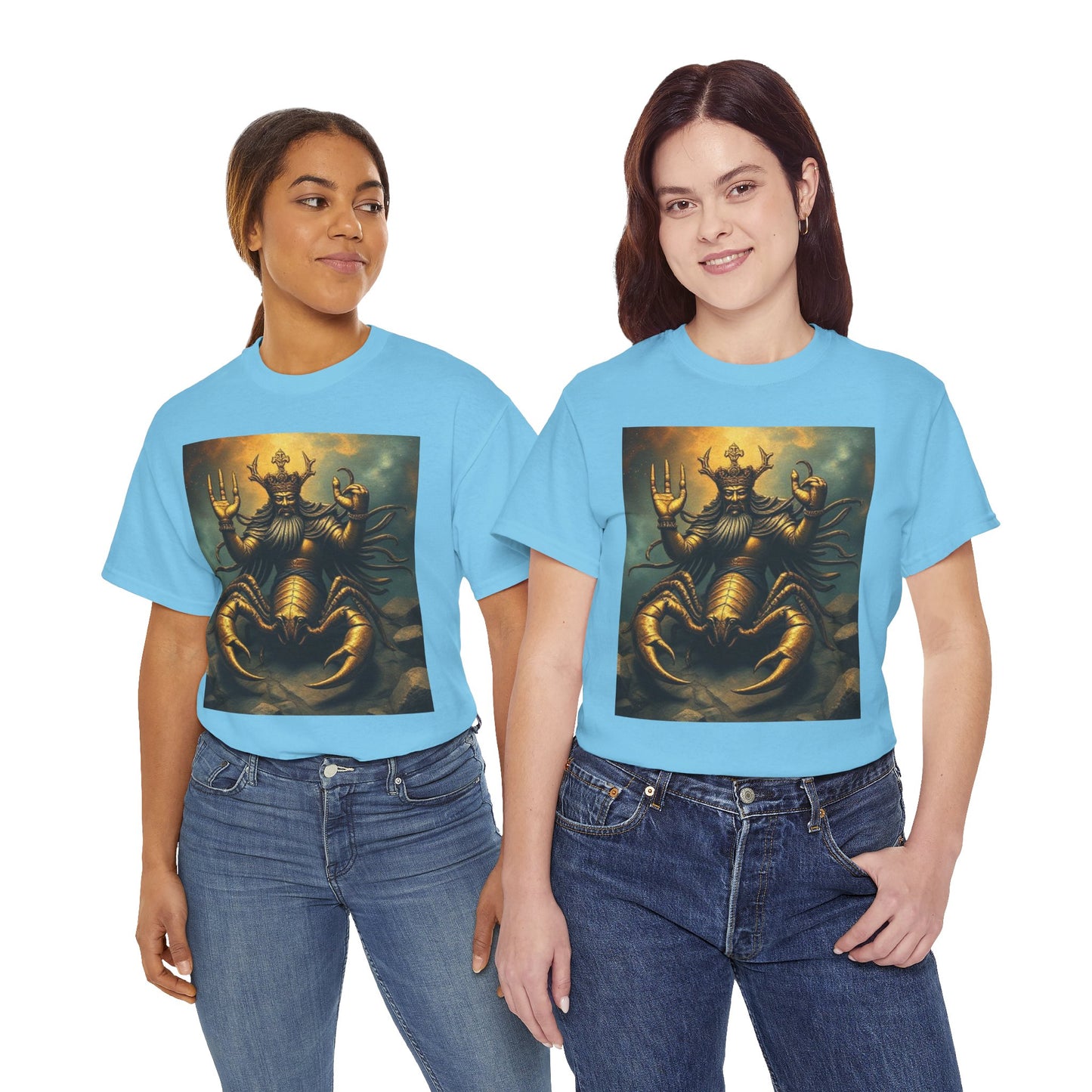 Unisex Heavy Cotton T-Shirt, Desert Scorpio King, Zodiac Design