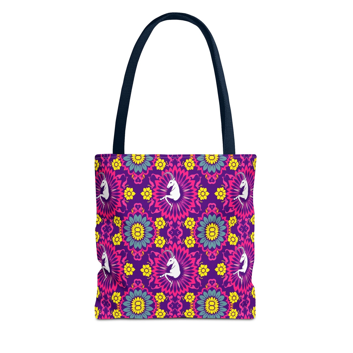 Tote Bag, (AOP), Capricorn, Zodiac v5, Flower Pattern