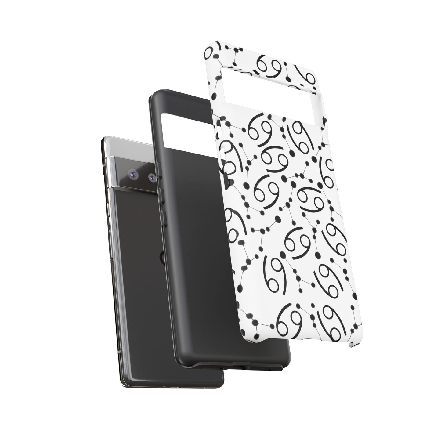 Tough Cases with the Cancer Zodiac sign for iPhone, Samsung Galaxy, and Google Pixel devices