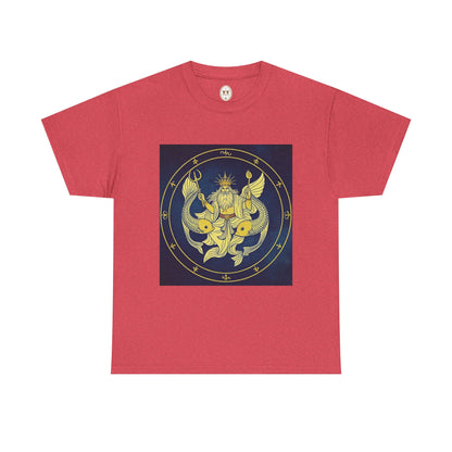 Unisex Heavy Cotton T-Shirt, King of Pisces, Zodiac Design
