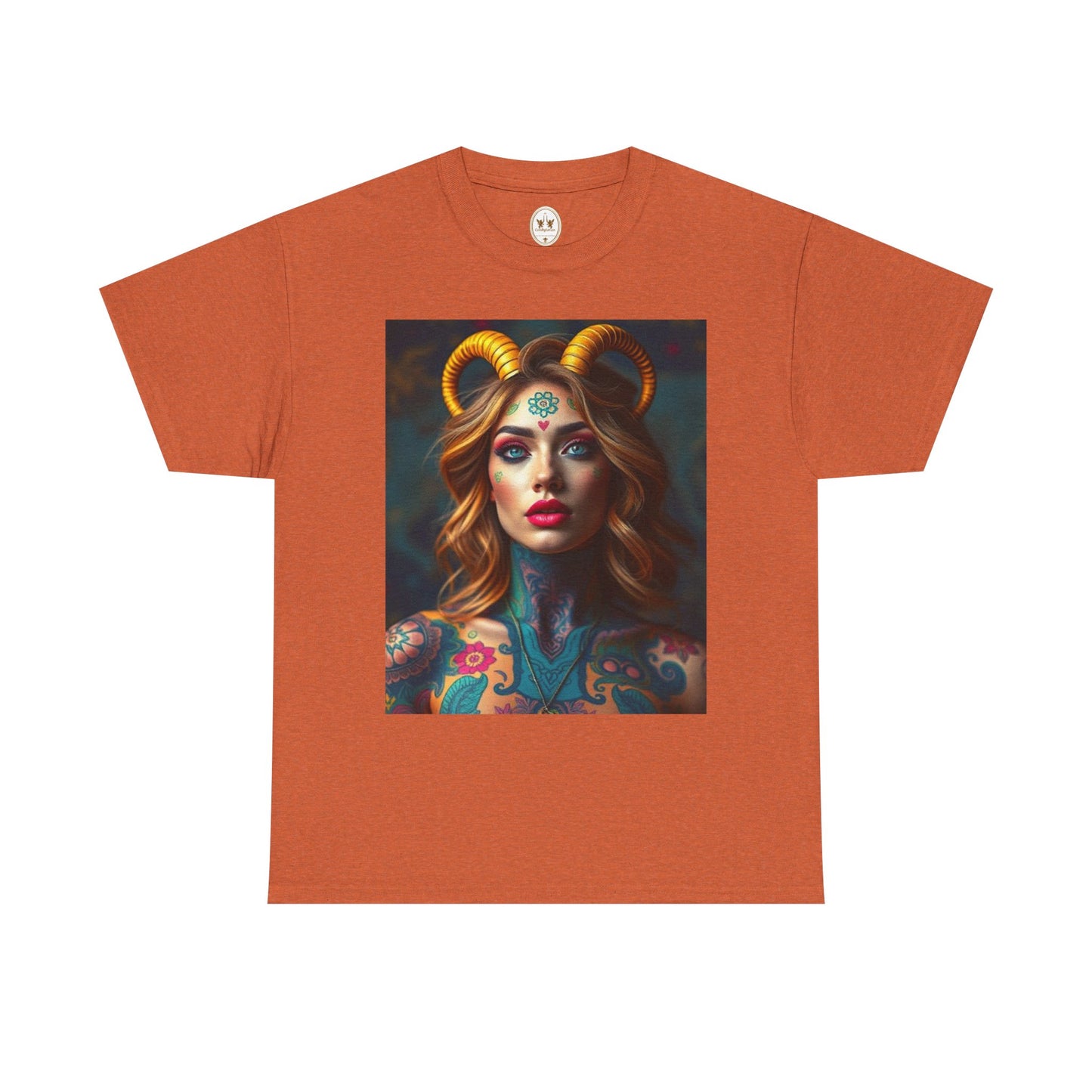 Unisex Heavy Cotton T-Shirt, Capricorn, Zodiac v1, Sexy Art