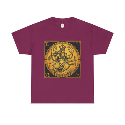 Unisex Heavy Cotton T-Shirt, Crab King v1, Cancer Zodiac Design
