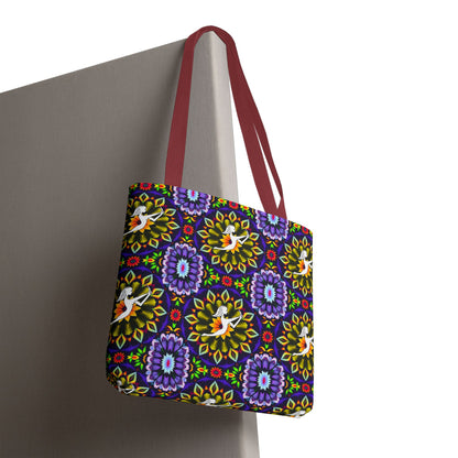 Tote Bag (AOP), Sagittarius, Zodiac v2, Flower Pattern