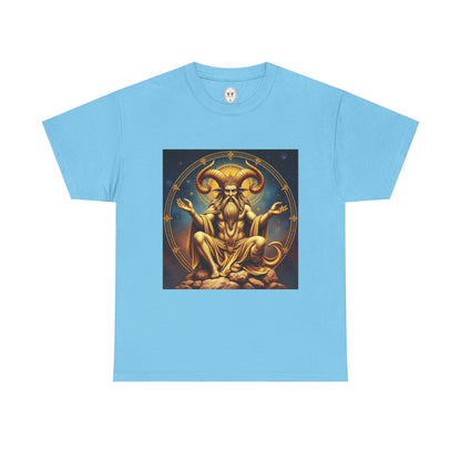 Unisex Heavy Cotton T-Shirt, On The Throne, Taurus Zodiac Design