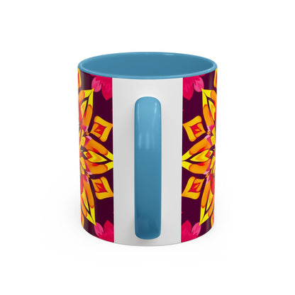 Accent Coffee Mug, Scorpio, Zodiac v1. Flower Pattern, (11, 15oz)