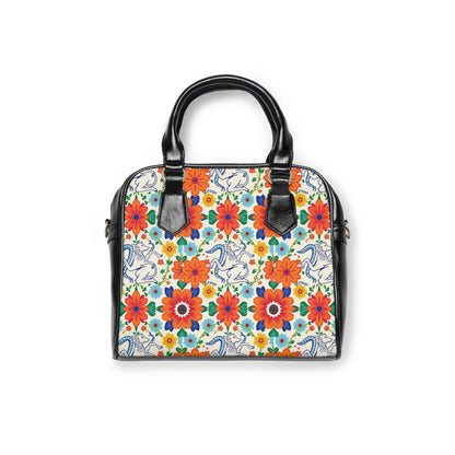 Shoulder Handbag, Virgo, Zodiac v2, Flower Pattern