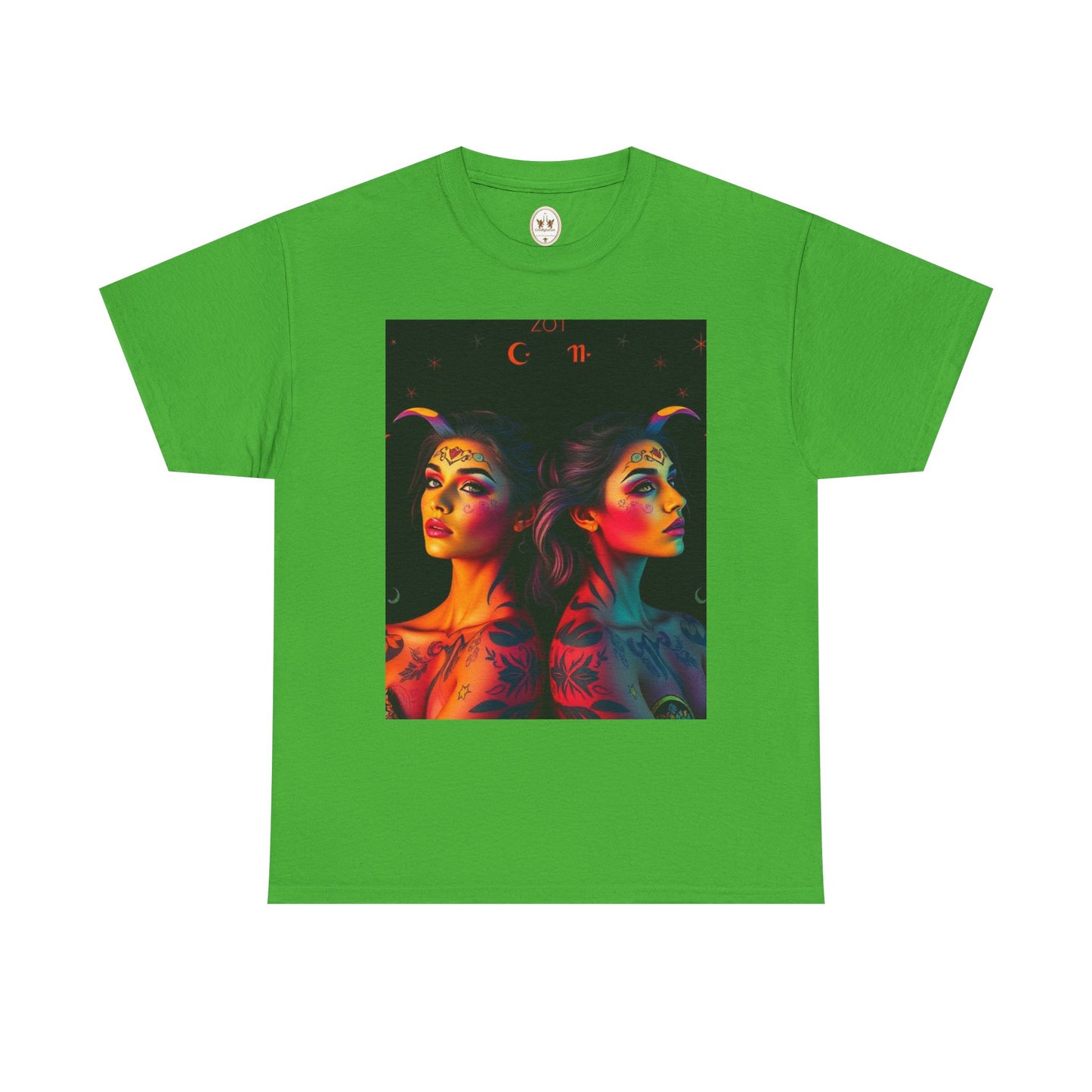 Unisex Heavy Cotton T-Shirt, Gemini, Zodiac, Sexy Art