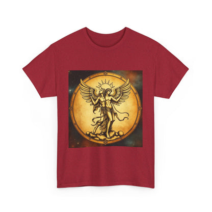 Unisex Heavy Cotton T-Shirt, Angel Twin, Gemini Zodiac Design