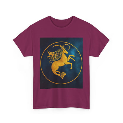Unisex Heavy Cotton T-Shirt, Capricorn Animal v3, Symbol, Zodiac Design