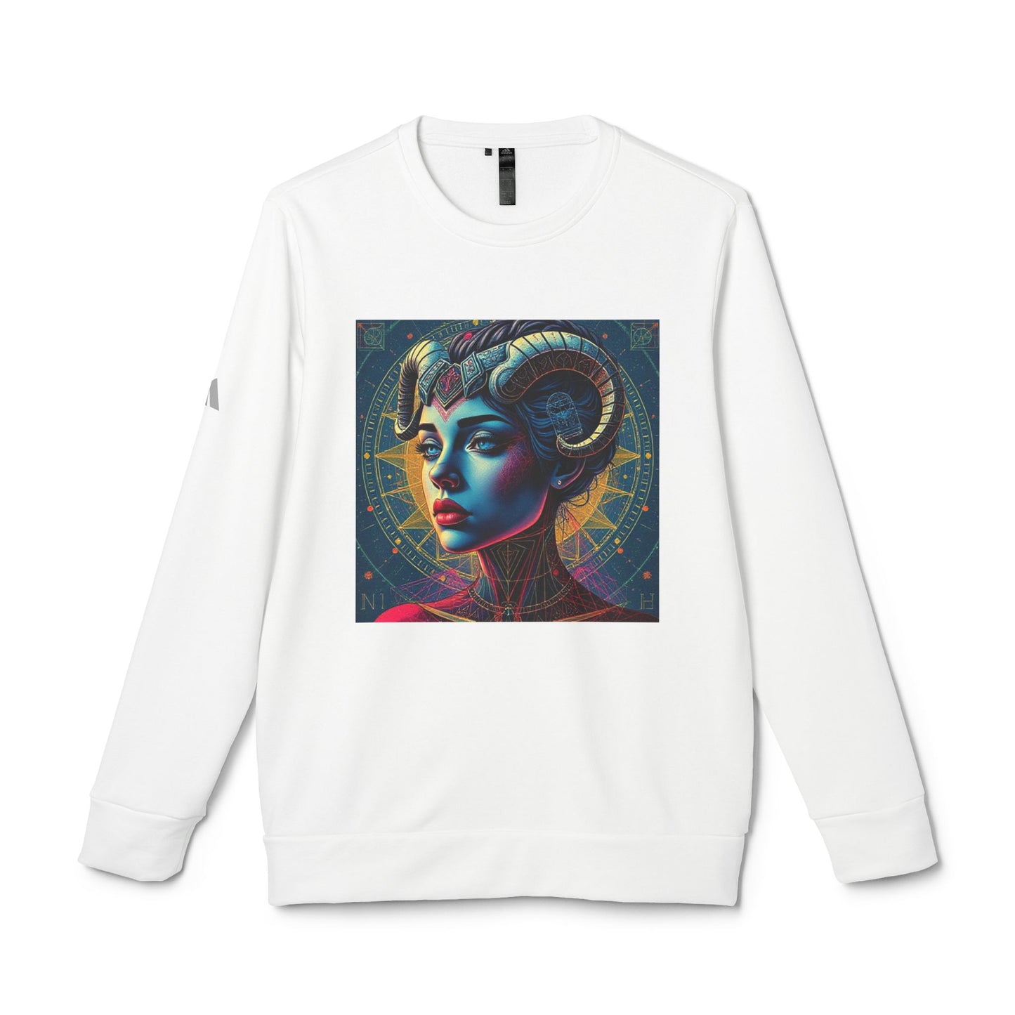 Adidas, Unisex Fleece Crewneck Sweatshirt, Aries, Pop Art, Zodiac