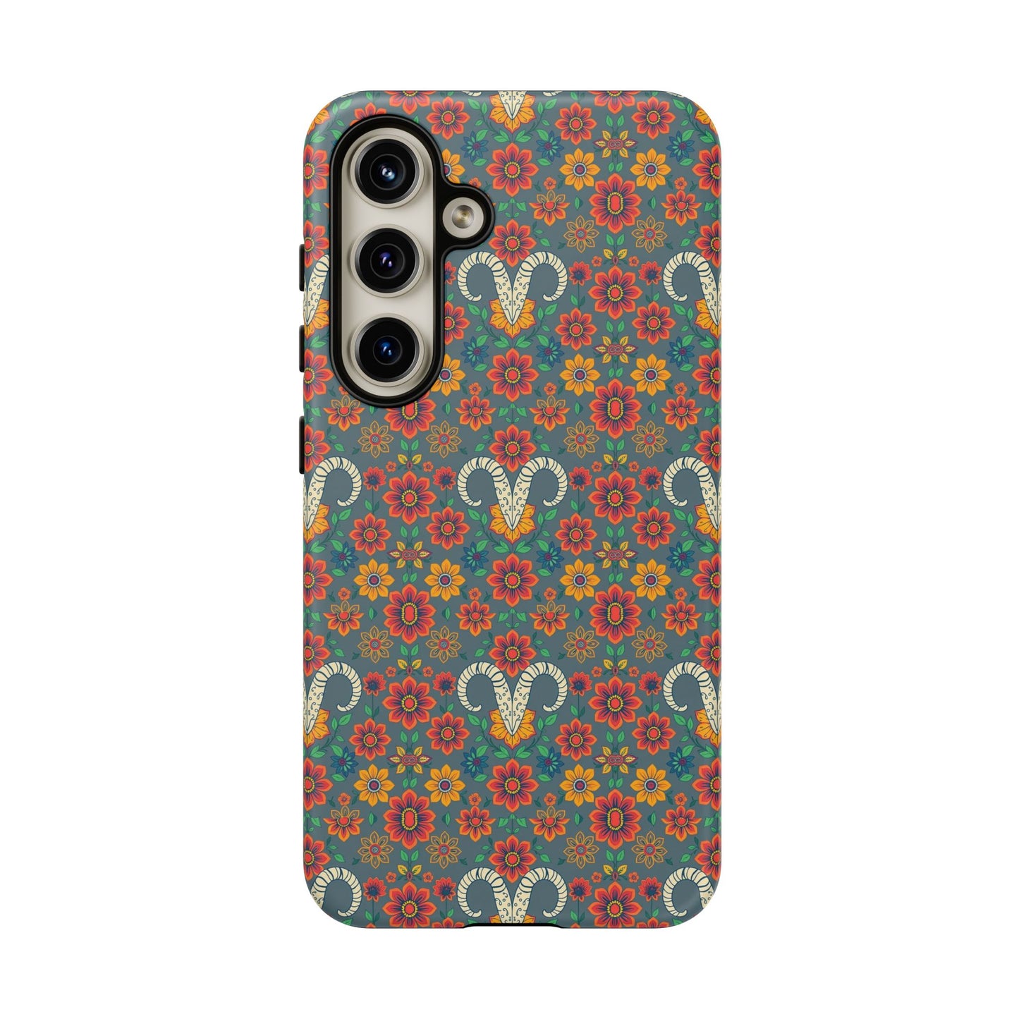 Tough Cases, Aries, Zodiac v3, Flower Pattern