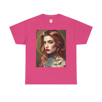 Unisex Heavy Cotton T-Shirt, Capricorn, Zodiac v3, Sexy Art