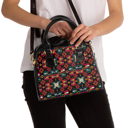 Shoulder Handbag, Pisces, Zodiac v1, Shapes Pattern