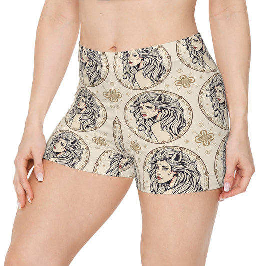 Women's Shorts, (AOP), Leo, Zodiac v4, Sexy Pattern