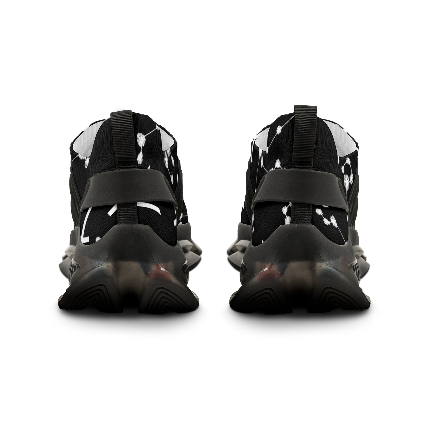 Men's Mesh Sneakers, Pisces Zodiac Sign, AOP, Black