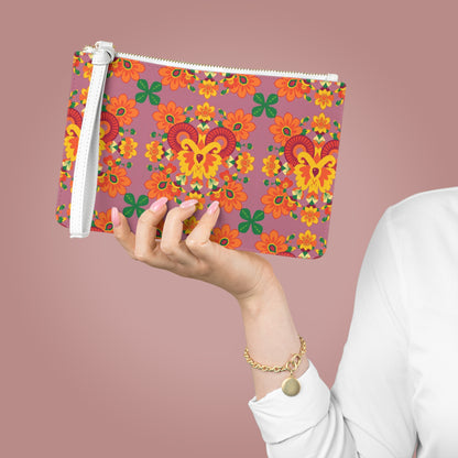 Clutch Bag, Aries, Zodiac v3, Flower Pattern