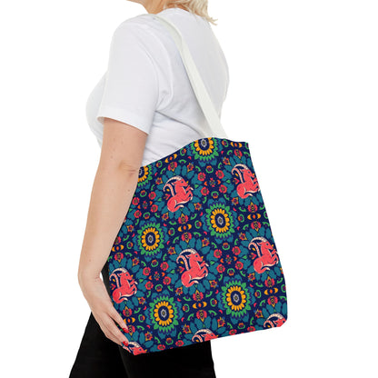 Tote Bag (AOP), Capricorn, Zodiac v1, Flower Pattern