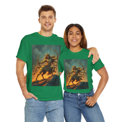 Unisex Heavy Cotton T-Shirt, Arrow Centaur v1, Sagittarius Zodiac Design