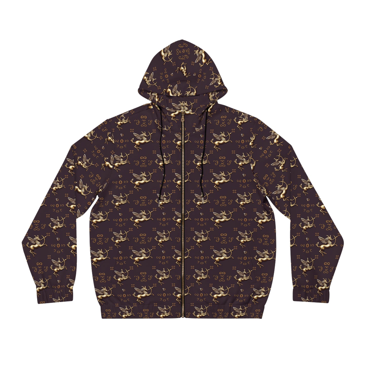 Full-Zip Hoodie (AOP), Sagittarius, Zodiac v2, Pattern