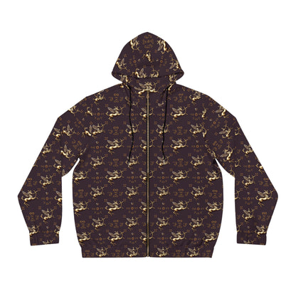 Full-Zip Hoodie (AOP), Sagittarius, Zodiac v2, Pattern
