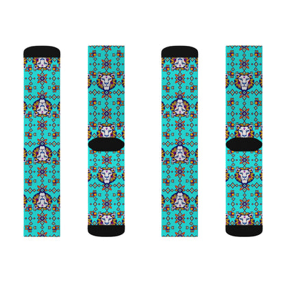 Sublimation Socks, Leo, Zodiac, Jewel Pattern