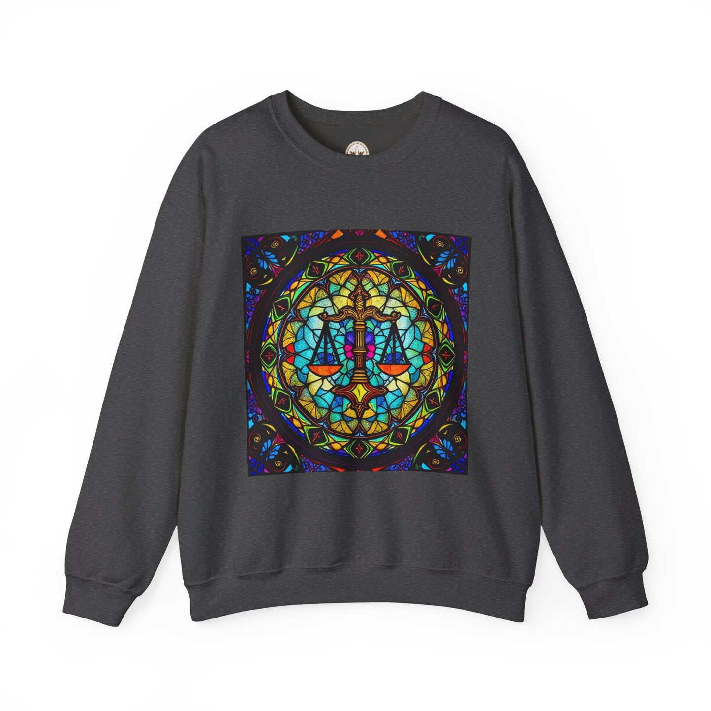 Unisex Heavy Blend™ Crewneck Sweatshirt, Glass, Libra Zodiac Design