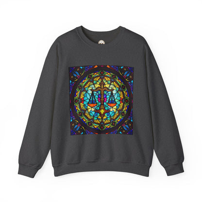 Unisex Heavy Blend™ Crewneck Sweatshirt, Glass, Libra Zodiac Design