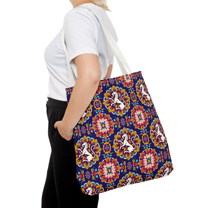 Tote Bag, (AOP), Virgo, Zodiac v3, Flower Pattern