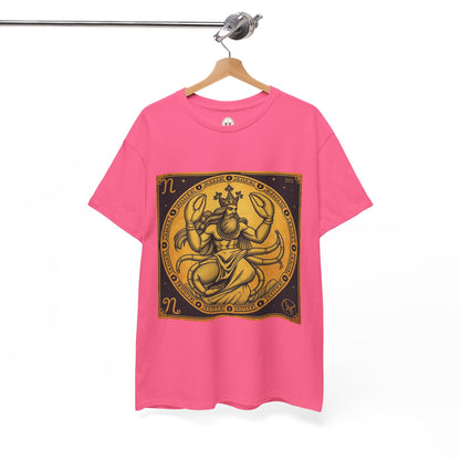 Unisex Heavy Cotton T-Shirt, Crab King v1, Cancer Zodiac Design