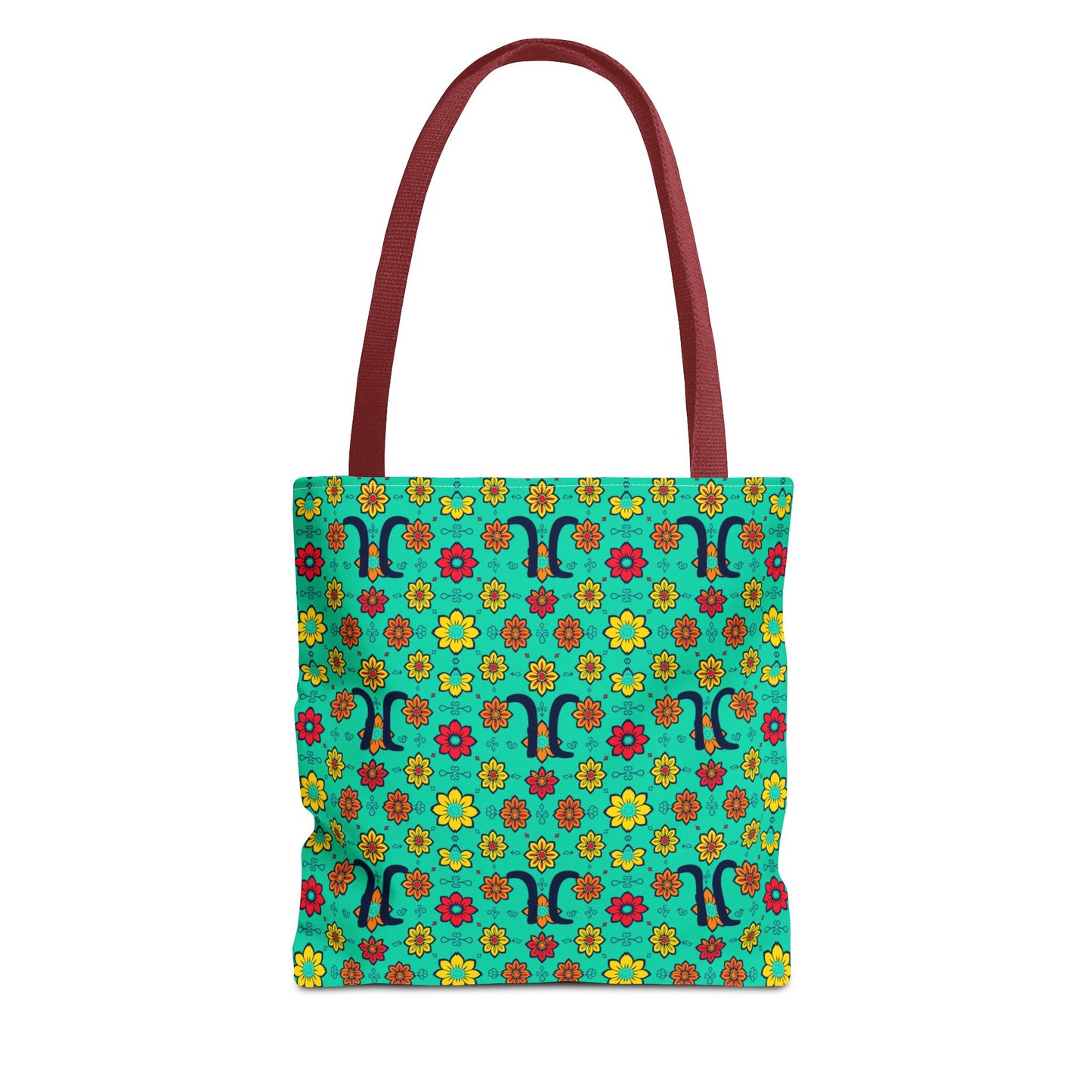 Tote Bag, (AOP), Aquarius, Zodiac, Flower Pattern