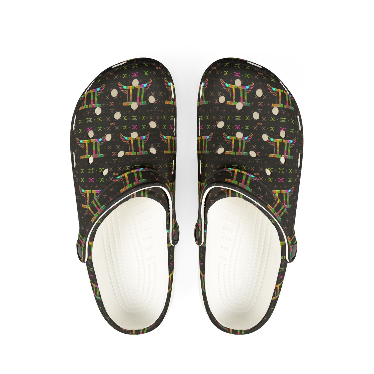 EVA Foam Rubber Shoes, (AOP), Gemini, Zodiac v3, Pattern
