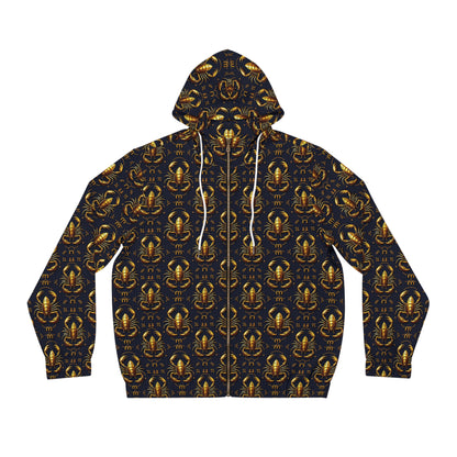 Full-Zip Hoodie (AOP), Scorpio, Zodiac v4, Pattern