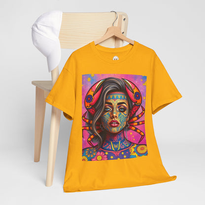 Unisex Heavy Cotton T-Shirt, Cancer, Zodiac v3, Sexy Art